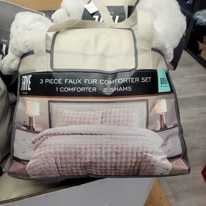 Frye Off-White Faux Fur Comforter Set - 3 Piece